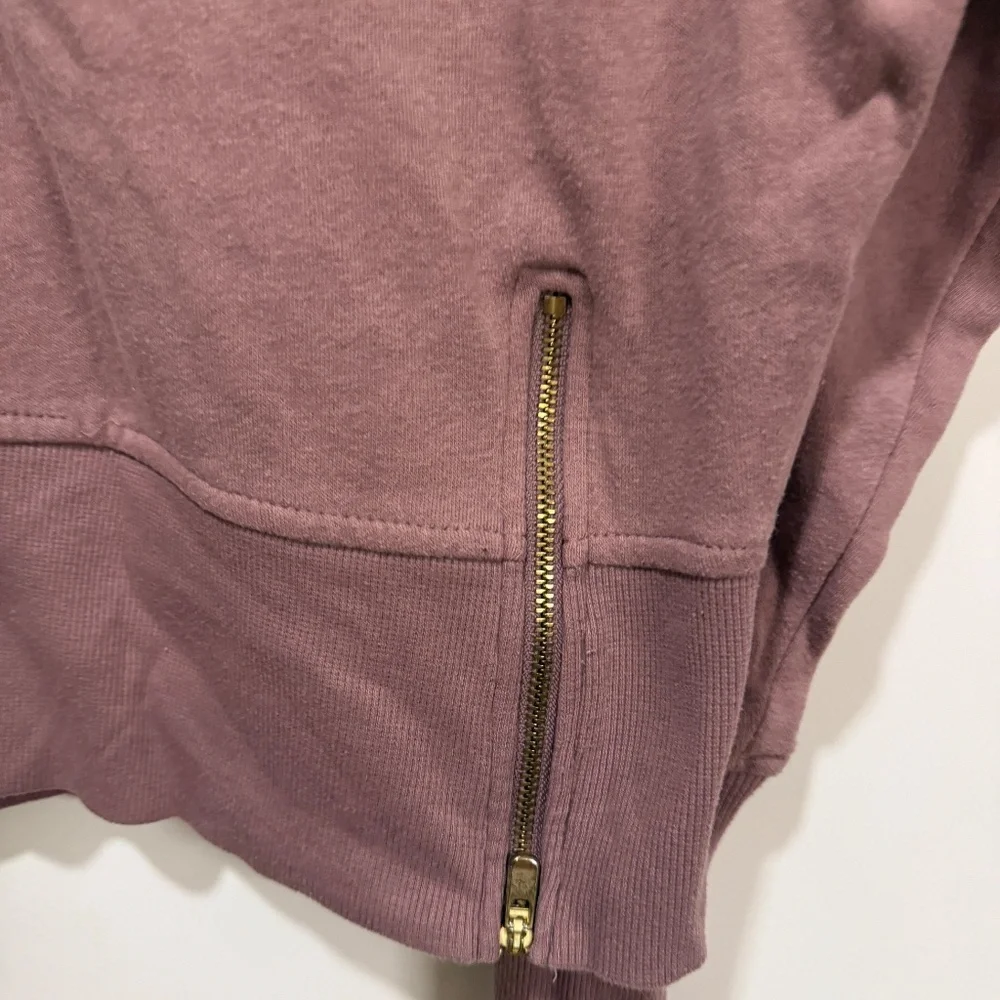 Old Navy Mauve Mock Neck Side Zip Cozy Fleece Sweatshirt L - Picture 2 of 5